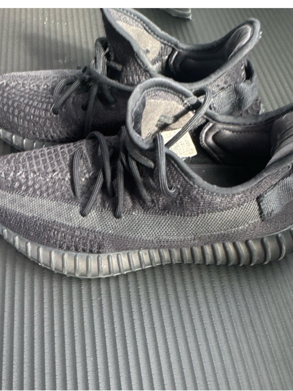 Men's Black Knit Athletic Sneakers